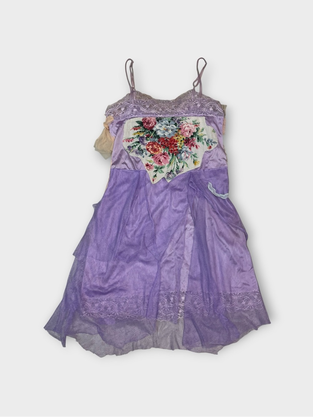 Vintage Fairy Grunge Lace & Tulle Mixed Media Slip Dress — Size 6 - Picture 2 of 6